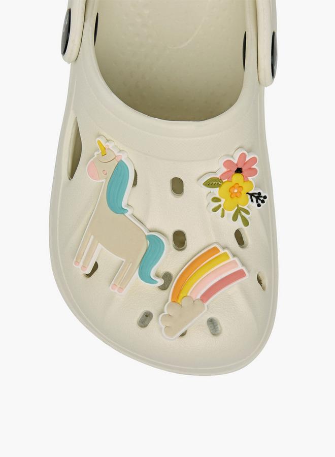 Aqua Girls Unicorn Jibbitz Charm Clogs - Image 4
